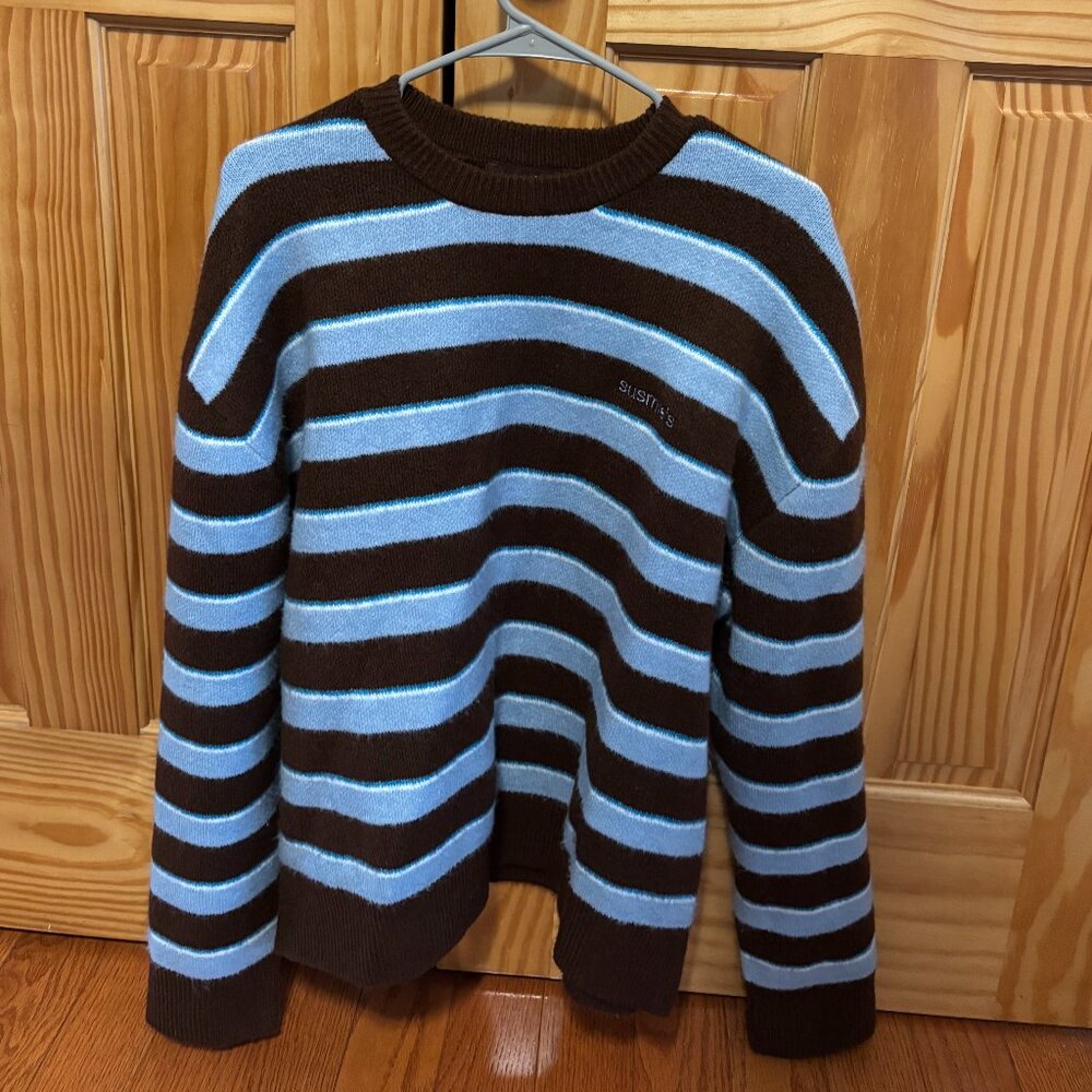 Blue and Brown Striped Sweater